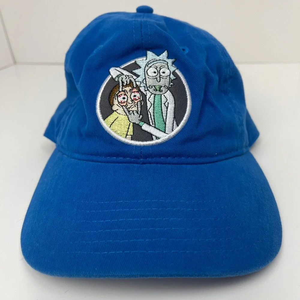 Rick and Morty Hat Unisex OS Adult Swim Blue Embroidered Patch EUC